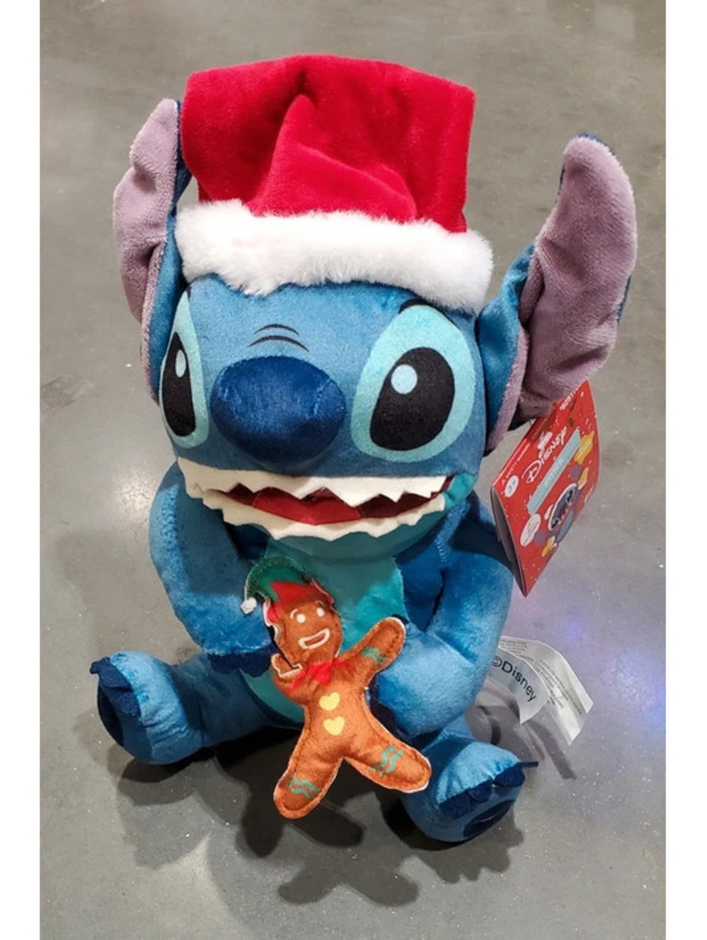 Disney Stitch Animated Plush Christmas Santa Hat Gingerbread Toy 8251763